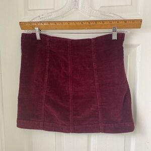 Wild Fable Deep Red Corduroy Mini Skirt